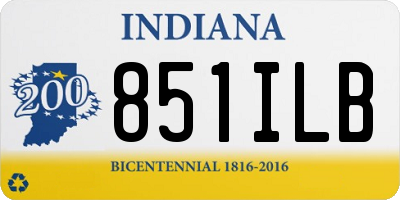 IN license plate 851ILB