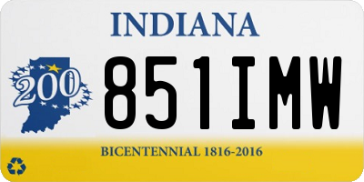 IN license plate 851IMW