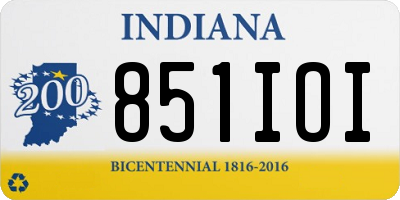 IN license plate 851IOI