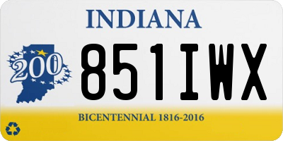 IN license plate 851IWX