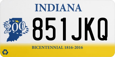 IN license plate 851JKQ