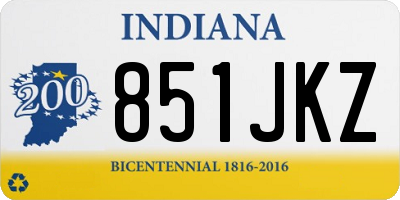 IN license plate 851JKZ