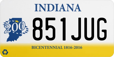IN license plate 851JUG