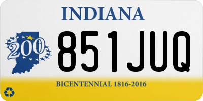 IN license plate 851JUQ