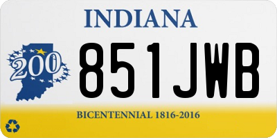 IN license plate 851JWB