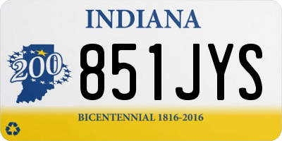 IN license plate 851JYS