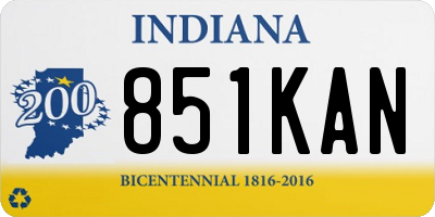 IN license plate 851KAN