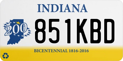 IN license plate 851KBD