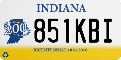 IN license plate 851KBI