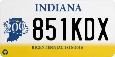 IN license plate 851KDX