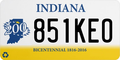 IN license plate 851KEO