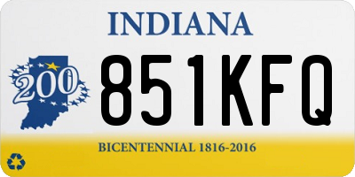 IN license plate 851KFQ
