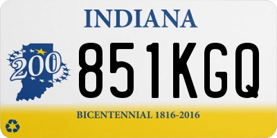 IN license plate 851KGQ