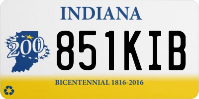 IN license plate 851KIB