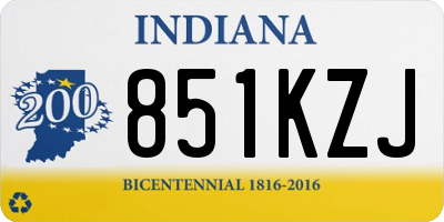 IN license plate 851KZJ