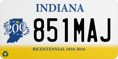 IN license plate 851MAJ
