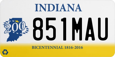 IN license plate 851MAU