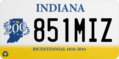 IN license plate 851MIZ