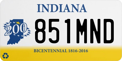 IN license plate 851MND