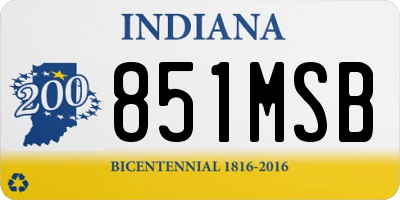 IN license plate 851MSB