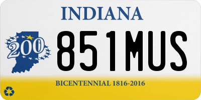 IN license plate 851MUS