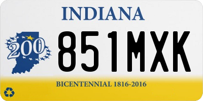 IN license plate 851MXK