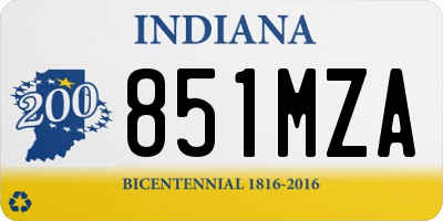 IN license plate 851MZA