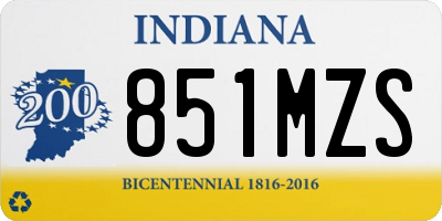 IN license plate 851MZS