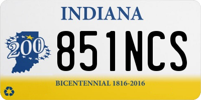 IN license plate 851NCS