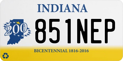 IN license plate 851NEP