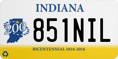 IN license plate 851NIL