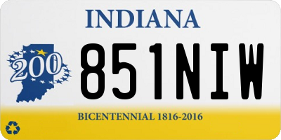 IN license plate 851NIW