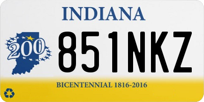 IN license plate 851NKZ