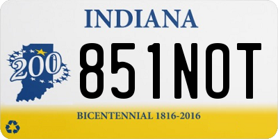 IN license plate 851NOT