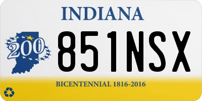 IN license plate 851NSX