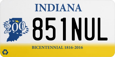 IN license plate 851NUL
