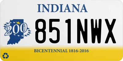 IN license plate 851NWX