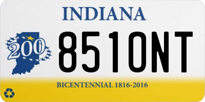 IN license plate 851ONT