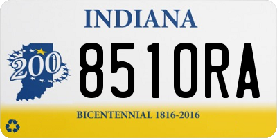IN license plate 851ORA
