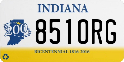 IN license plate 851ORG