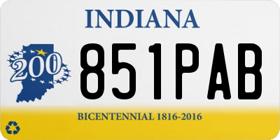 IN license plate 851PAB