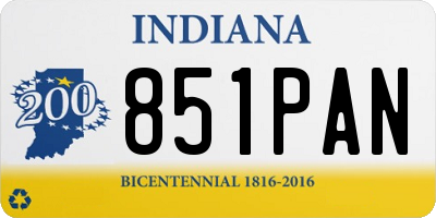 IN license plate 851PAN