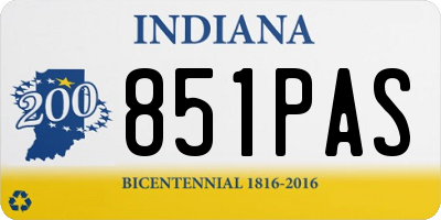 IN license plate 851PAS