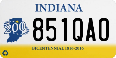 IN license plate 851QAO
