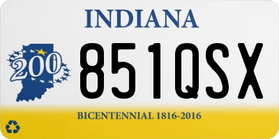 IN license plate 851QSX