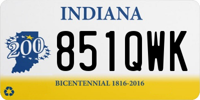 IN license plate 851QWK