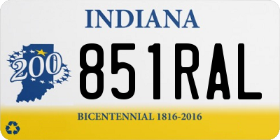IN license plate 851RAL
