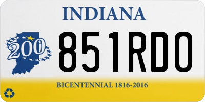 IN license plate 851RDO
