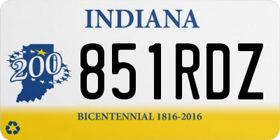 IN license plate 851RDZ