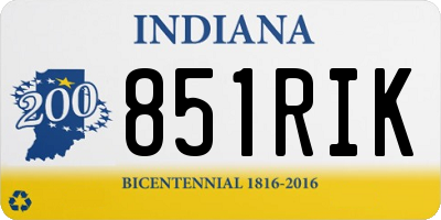IN license plate 851RIK